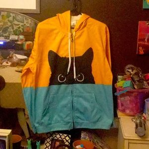 Cat jacket hoodie sweatshirt L/XL